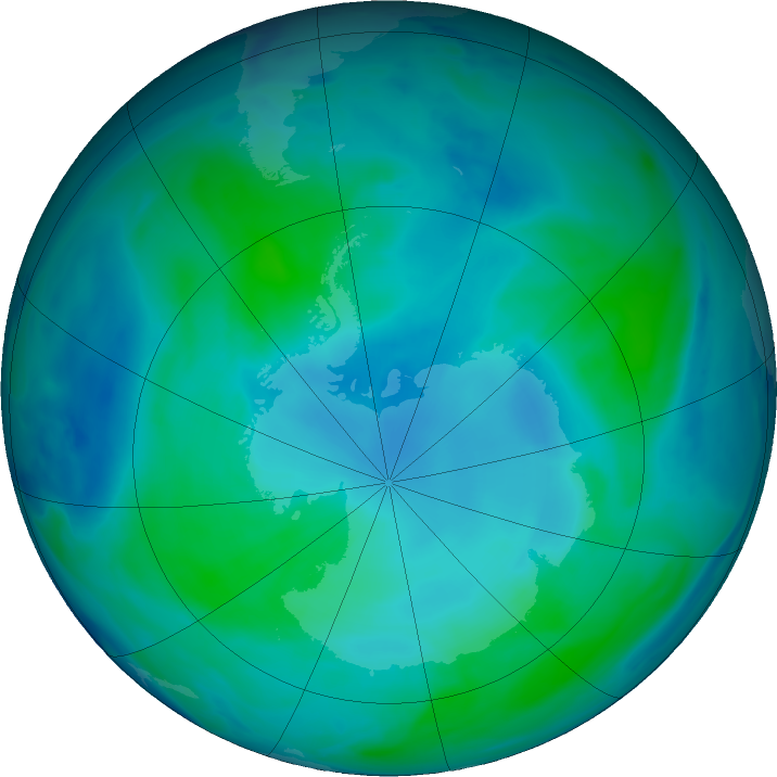 Antarctic ozone map for 11 February 2023